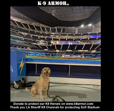 Donate to protect K9 Channah and her LA Sheriff Bomb Detection K9 Unit who sweep Sofi Stadium and all the major events throughout the year including Super Bowl 2022