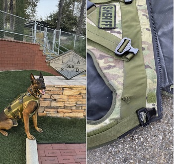 K-9 ARMOR is proud to offer the K9 Storm Patrol Swat Vest. This is the vest that took a bullet and saved the life of LA Sheriff K9 Kjeld (Kid)