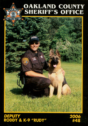Click for giant image Deputy Roddy and K-9 Rudy, Oakland Co Mi
