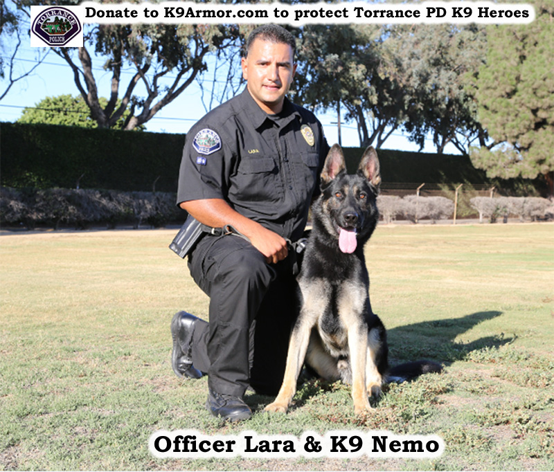 K9 Armor needs donations for Torrance PD K9 Nico. We will cover K9 Nemo.
