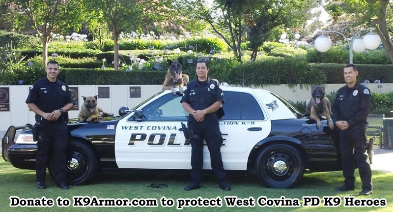 K9 Armor is proud to protect the West Covina PD K9 Heroes